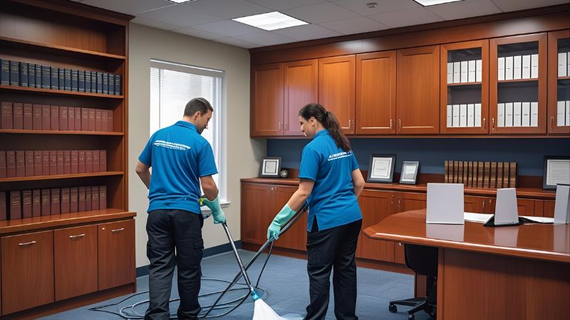 Law office cleaning conducted by two ACS Cleaning cleaners